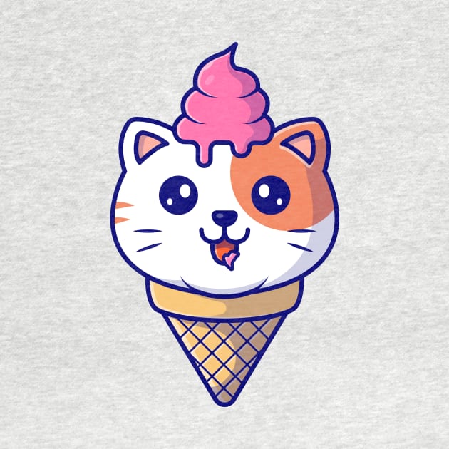 Cute Cat Ice Cream Cone by Catalyst Labs